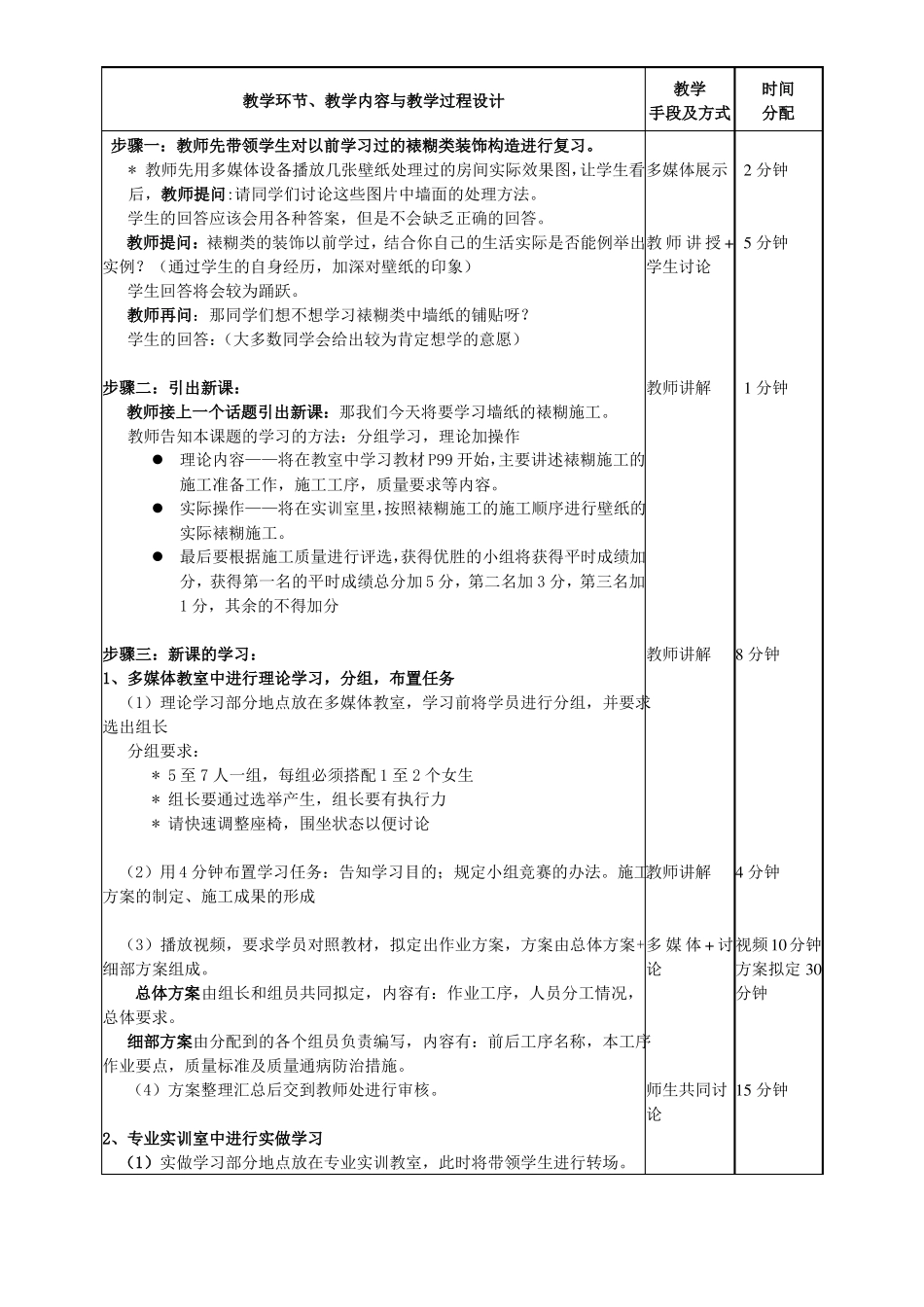 教学能力比赛建筑装饰构造施工裱糊类饰面工程-教学设计_第2页