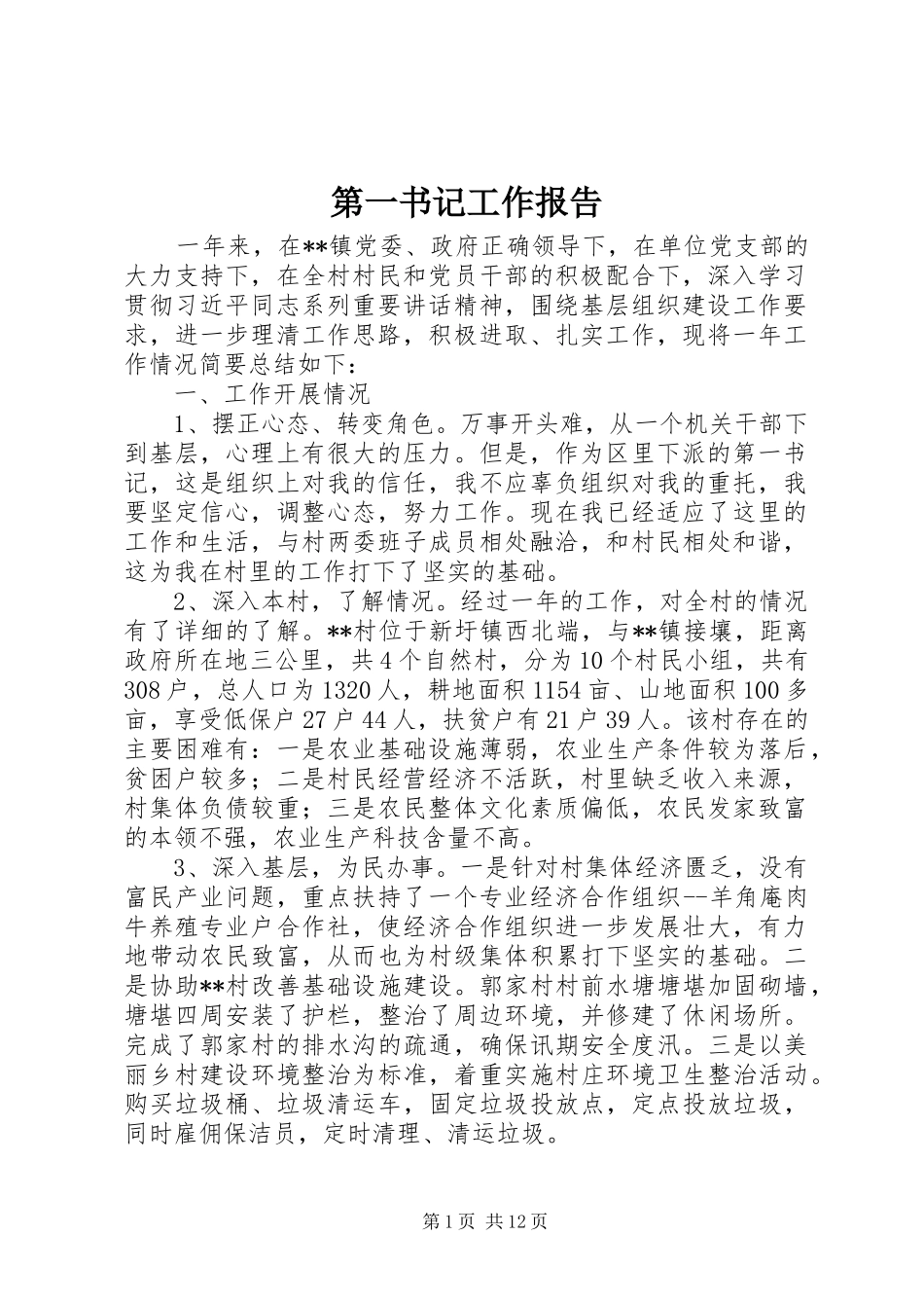第一书记工作报告_第1页