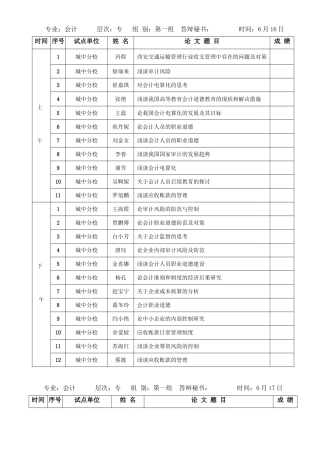 西安广播电视大学2007年春季毕业面答辩安排表