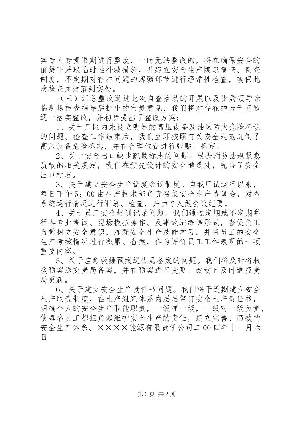 电厂安全自查报告_第2页