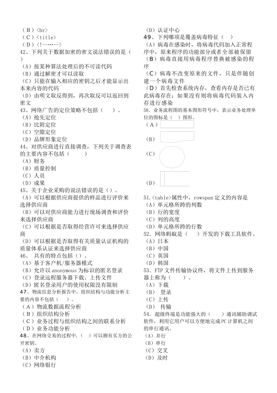 电子商务师考试模拟卷_第2页