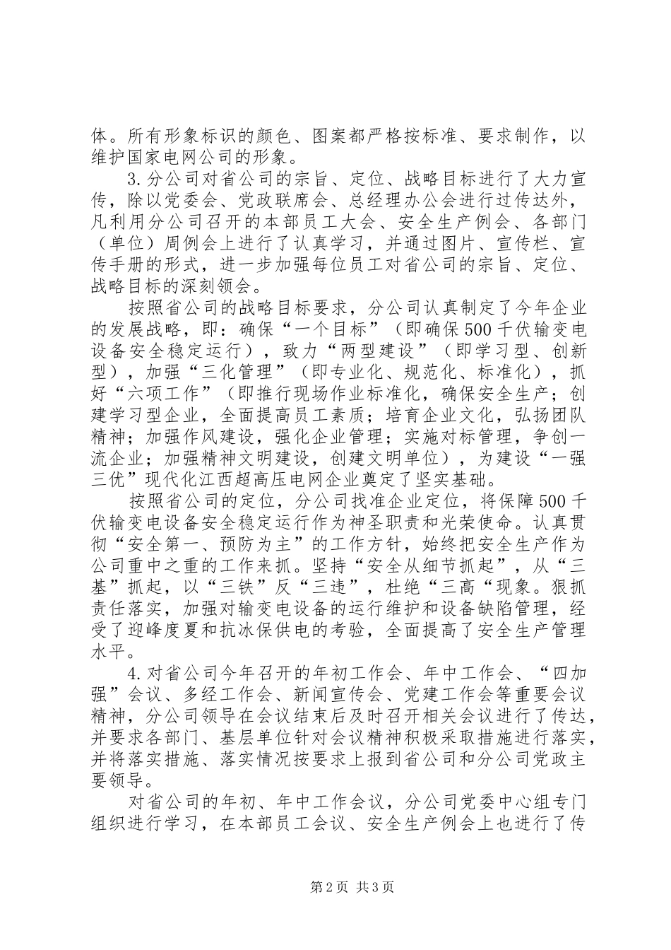 电力公司XX年执行力情况自查报告_第2页