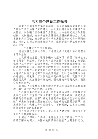 电力三个建设工作报告