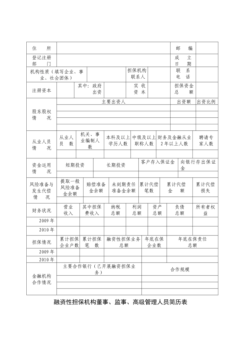 融资性担保机构核准登记报告书_第2页