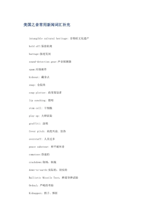 VOA常用新闻词汇补充