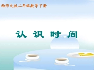 西师版小学二年级数学下册《认识时间