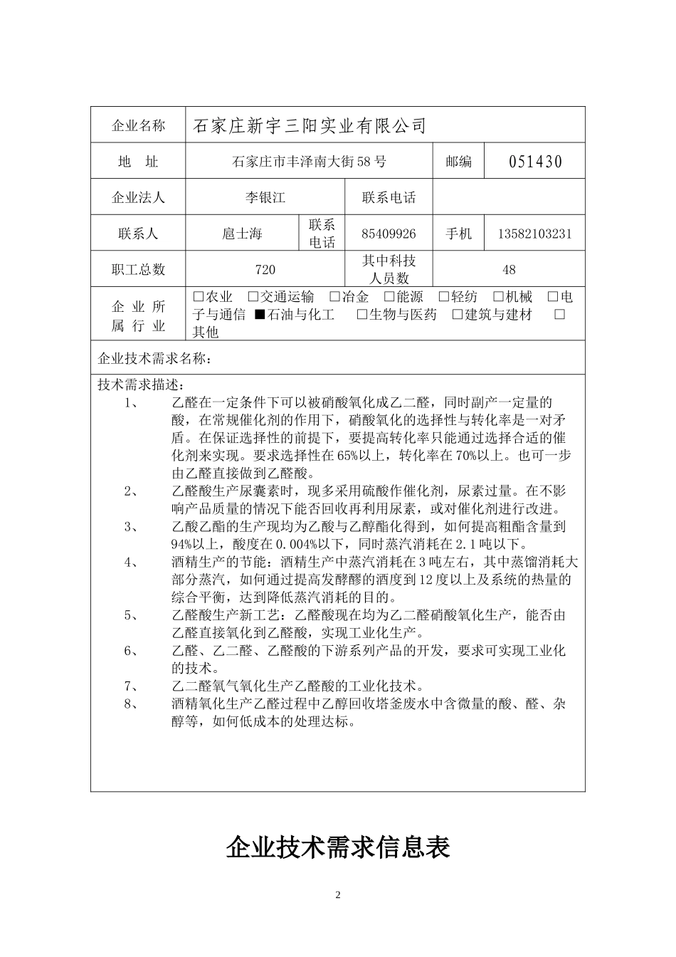 部分企业技术需求信息汇集_第2页