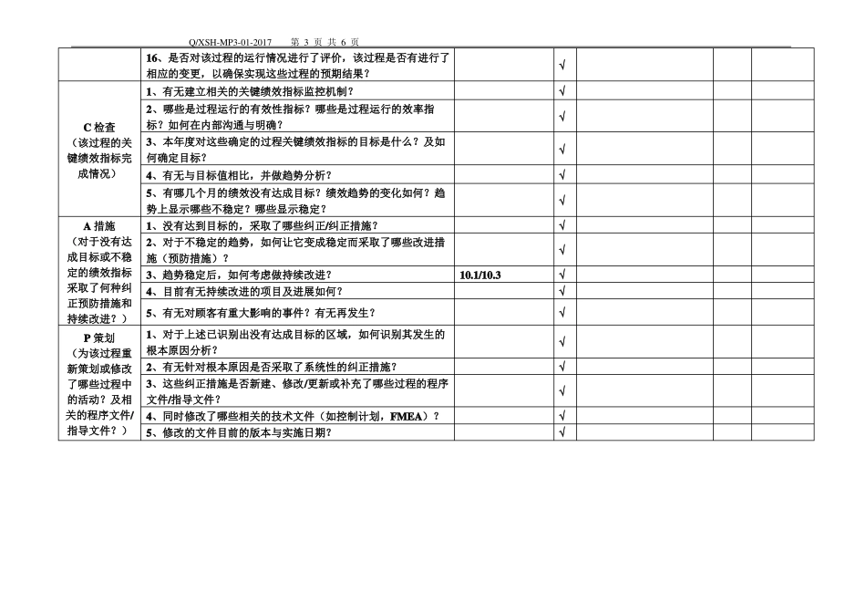 过程方法CCAPD内部审核检查表_第3页