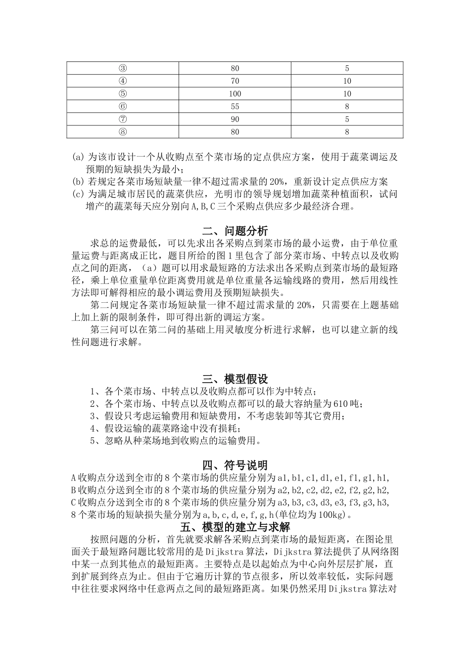 蔬菜运输问题--数学建模_第2页