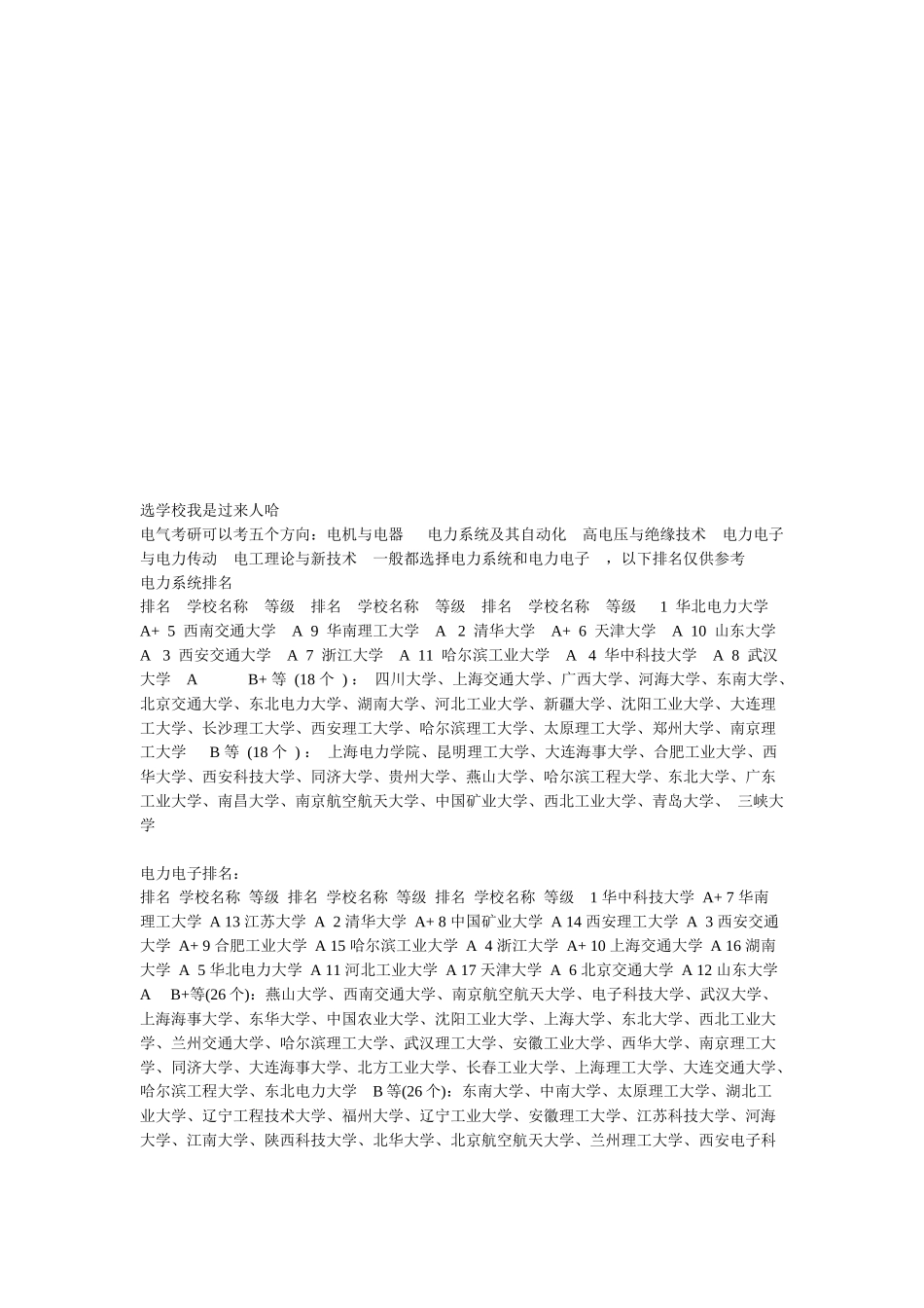 论电气工程及其自动化专业排名_第1页