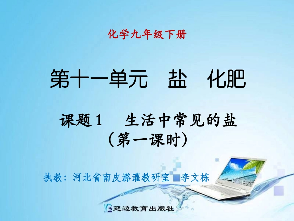 课题1生活中常见的盐（第一课时）_第1页