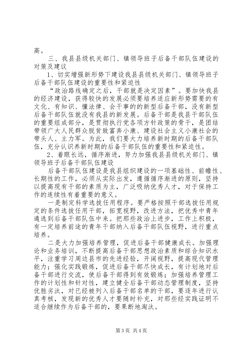独家原创-后备干部队伍建设的调研报告_第3页