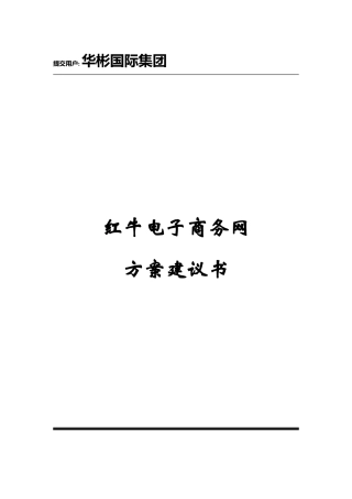红牛电子商务网方案建议书+