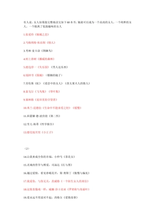 女大学生应该看的60本书
