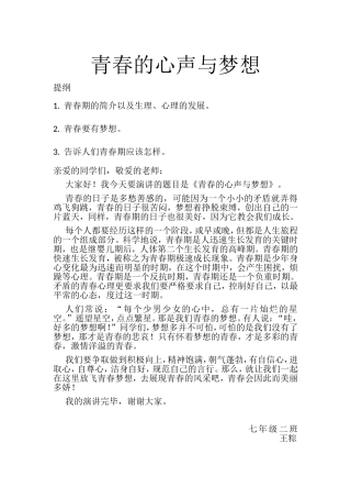 青春的心声与梦想