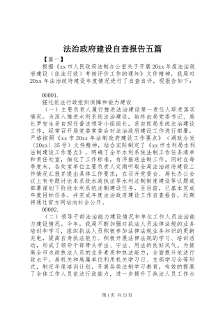 法治政府建设自查报告五篇