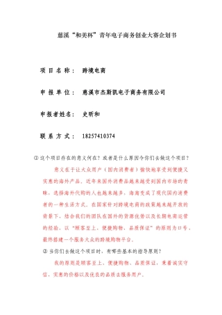 跨境电商初步发展计划