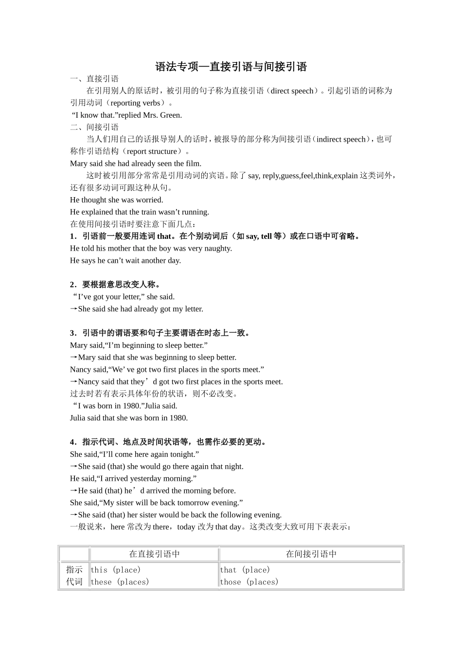 直接引语和间接引语 (2)_第1页