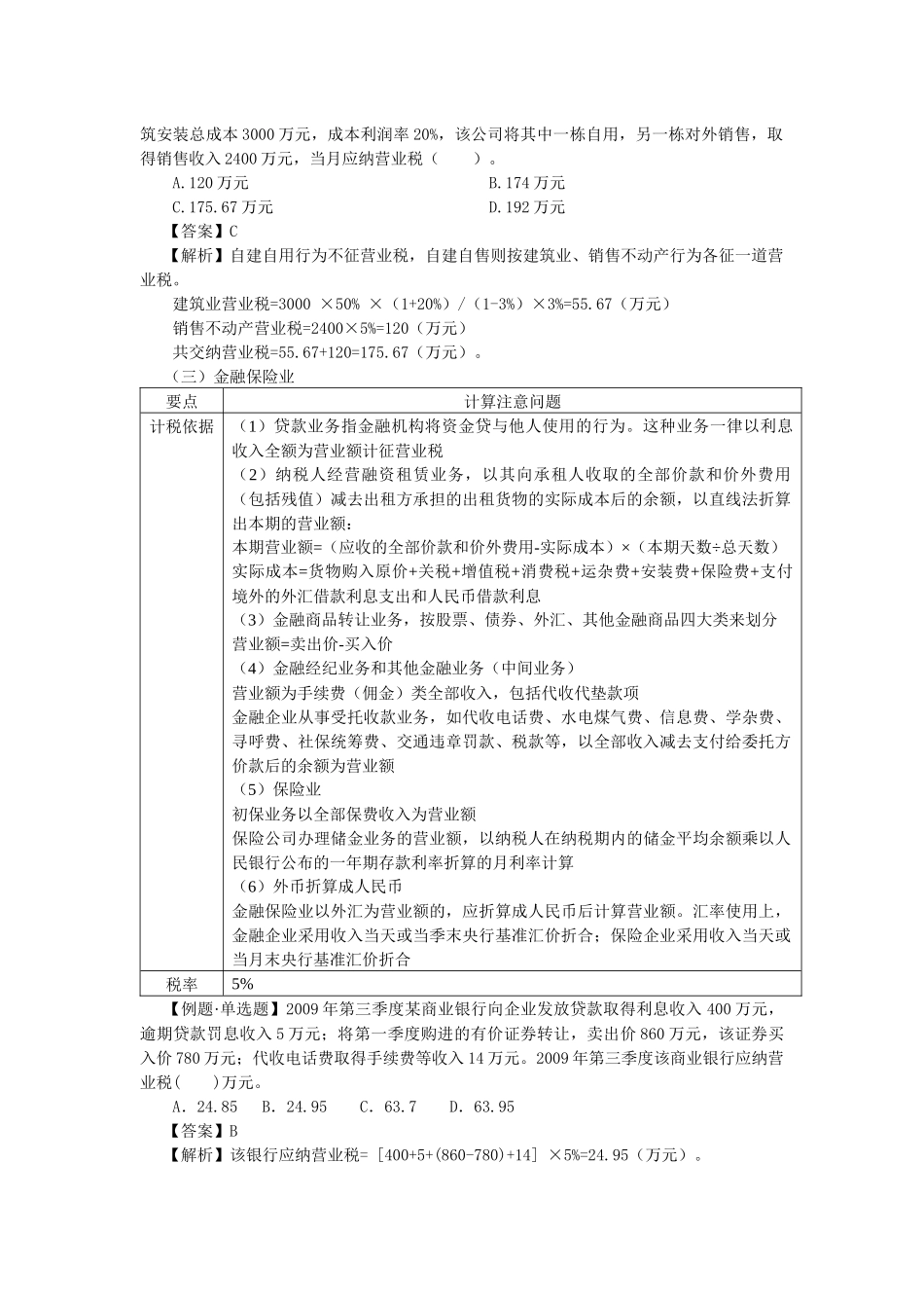 税额计算与各税目营业税的计算规定_第3页