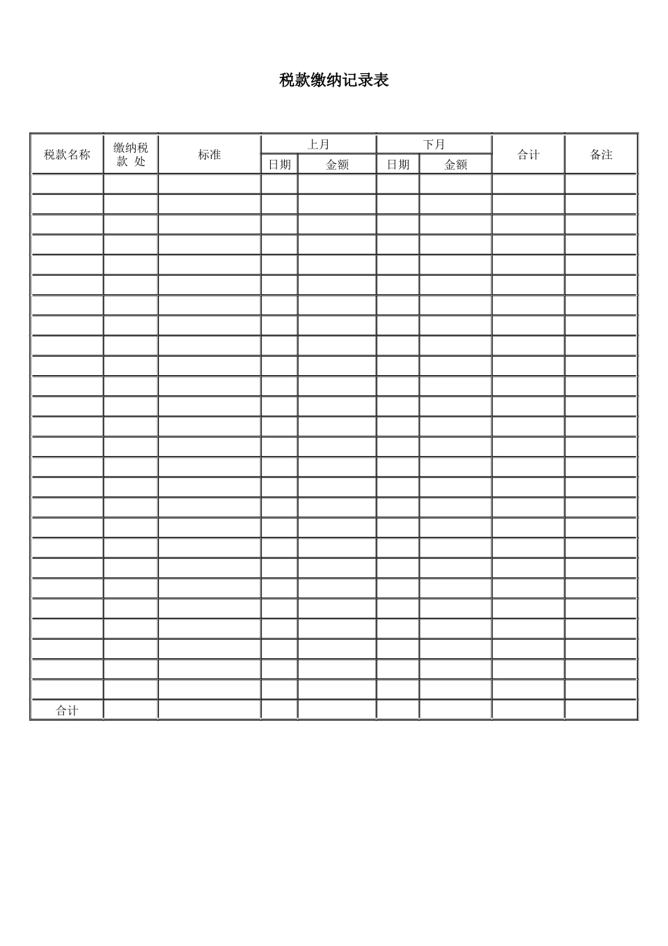 税款缴纳记录表_第1页