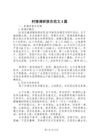 村情调研报告范文4篇