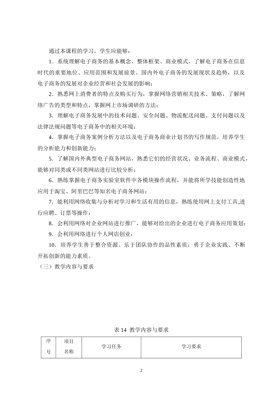 《电子商务基础与实务》课程标准_第2页
