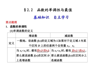 函数单调性与最值