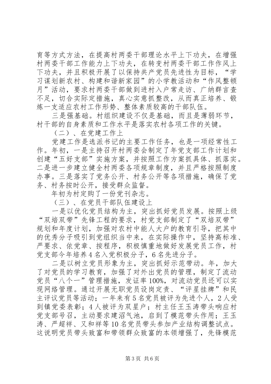 村书记个人履职工作汇报_第3页