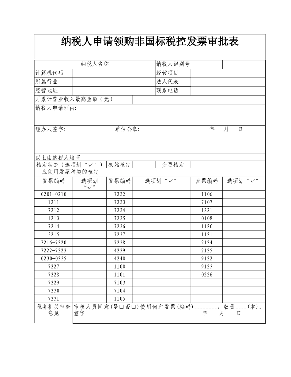 税控收款机用户注册登记及最高开票限额审批表-Theta_第3页