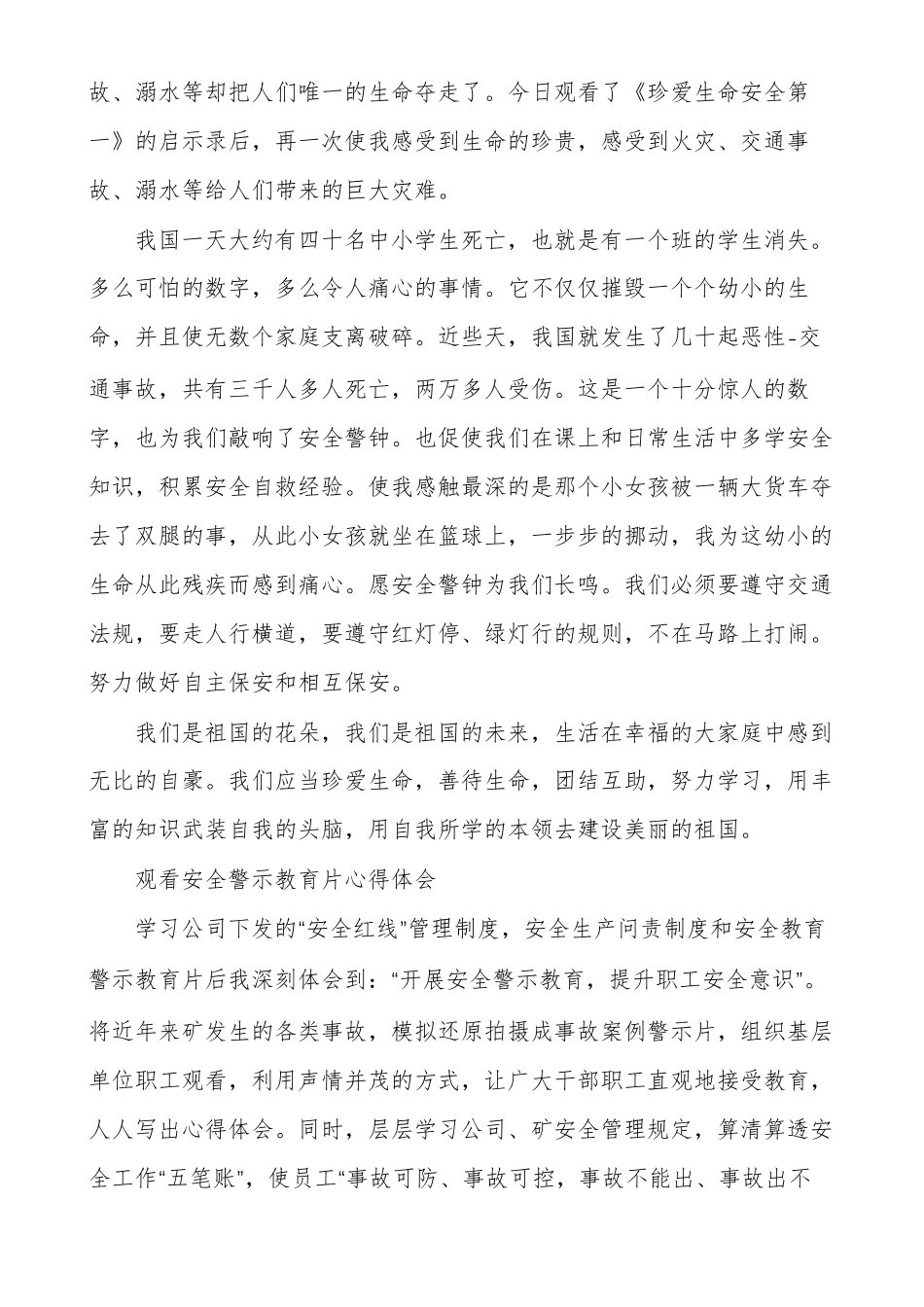 观看安全警示教育片心得体会多篇_第2页