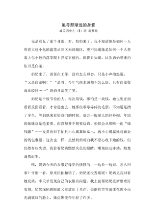 追寻那渐远的身影郭梦琪