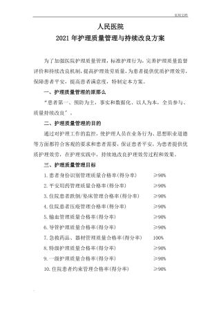 护理质控方案