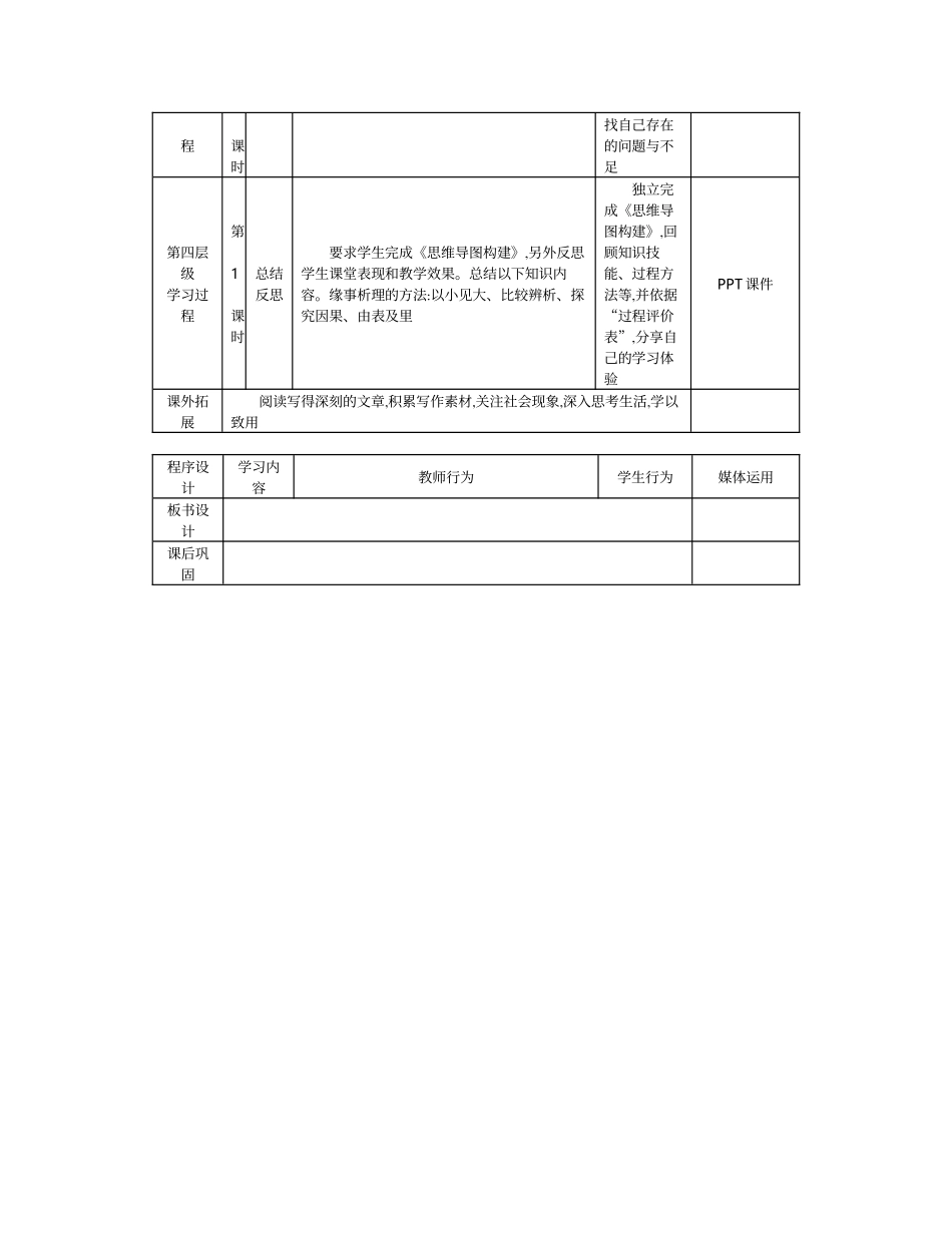 《缘事析理学习写得深刻》教师教学实施方案_第3页
