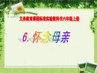 六年级语文上册第二组6怀念母亲第二课时课件