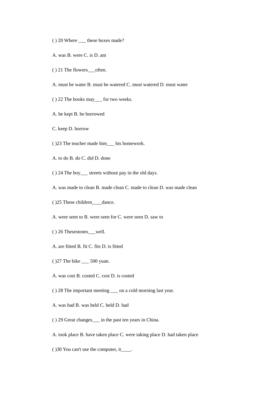 被动语态专练_第3页