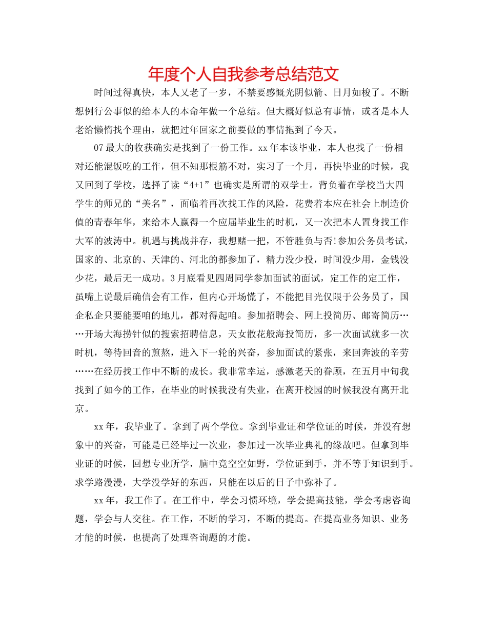 2021年度个人自我参考总结范文_第1页