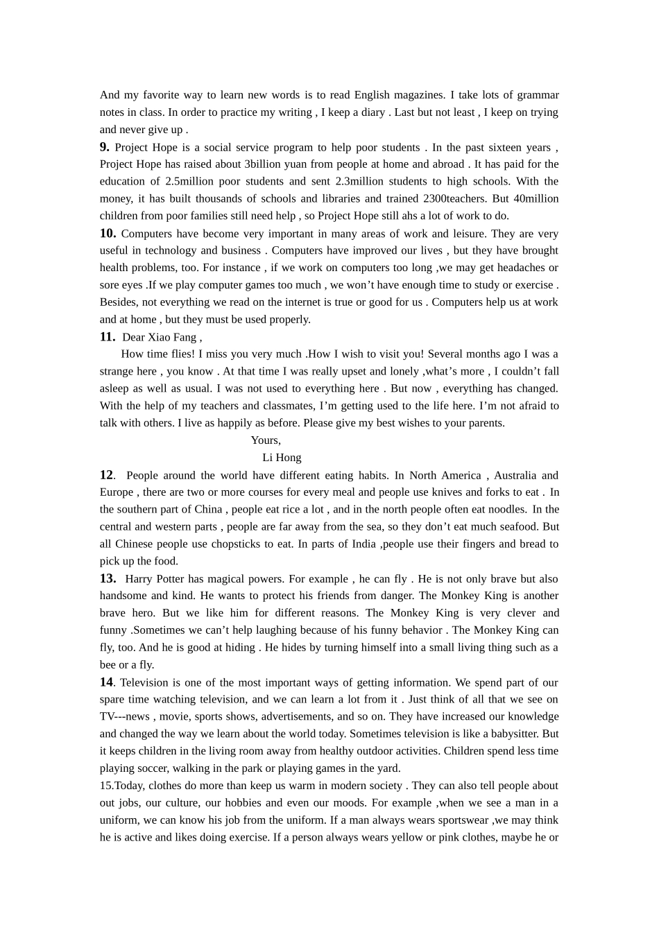 口语朗读材料_第2页