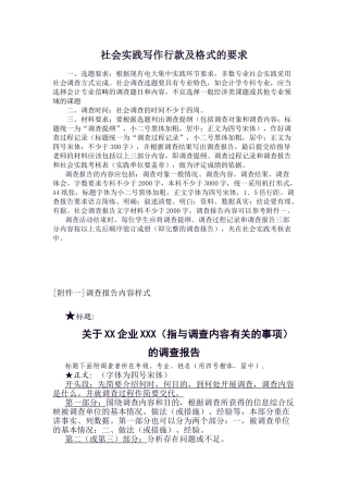 社会实践写作行款及格式的要求