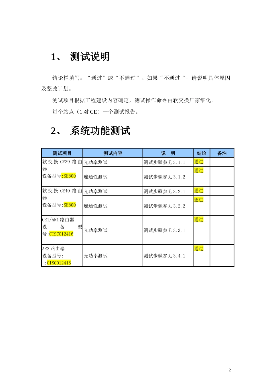 090508开发区AR-CE连通性测试以及光功率测试规范_第2页