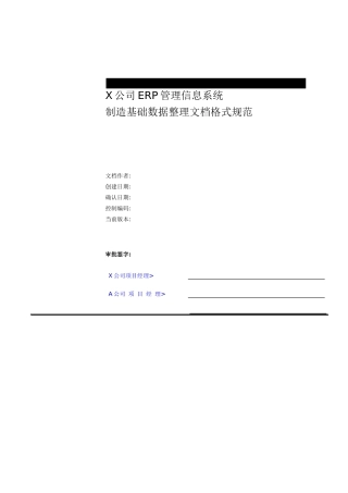 ERP制造基础数据整理文档格式规范