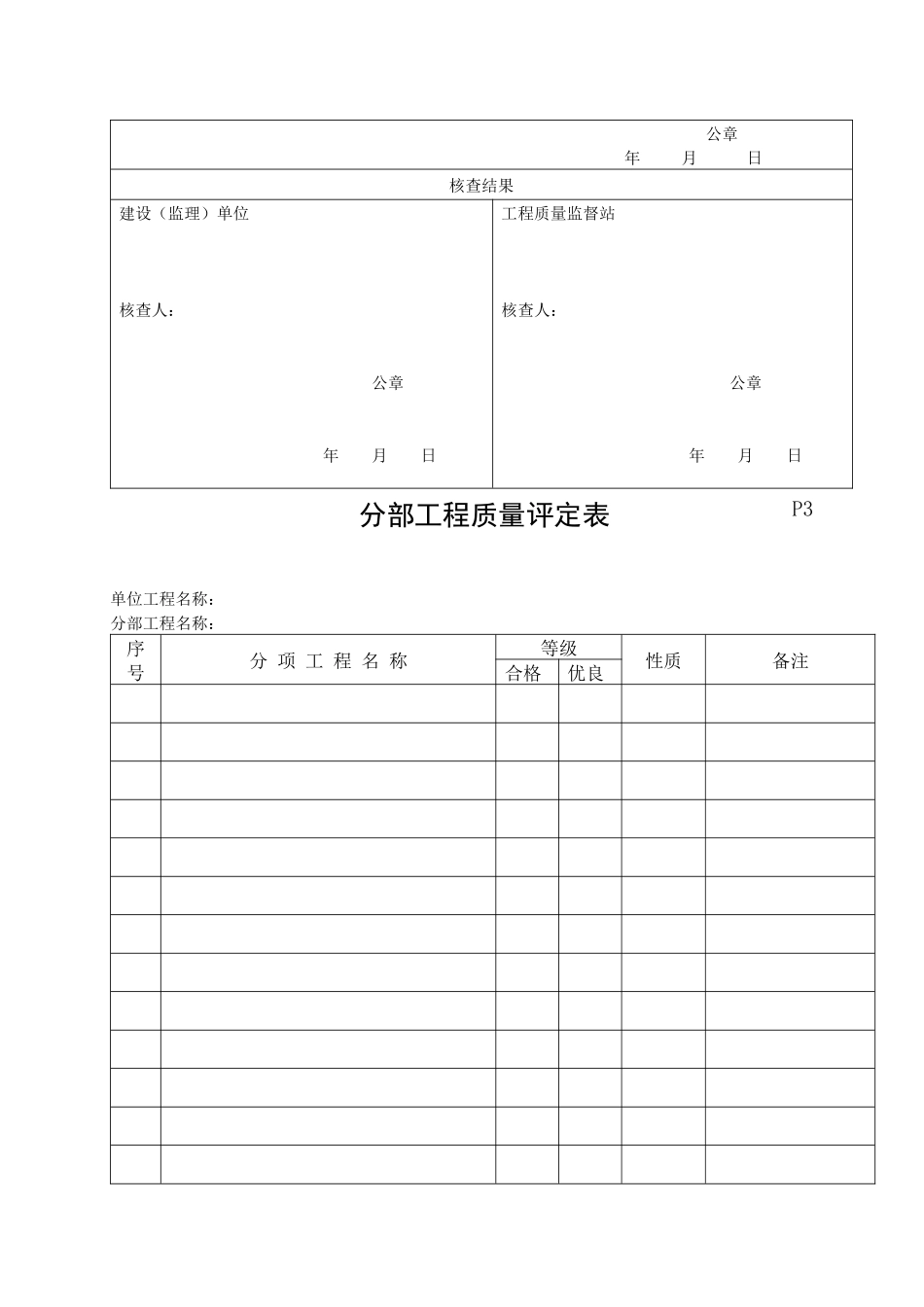 石化设备安装质量评定表_第3页