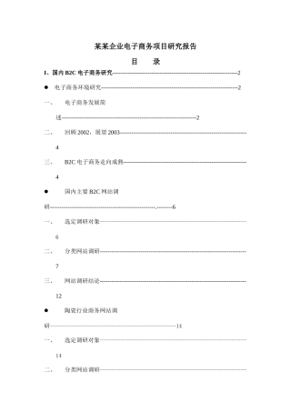 电子商务可行性研究报告书