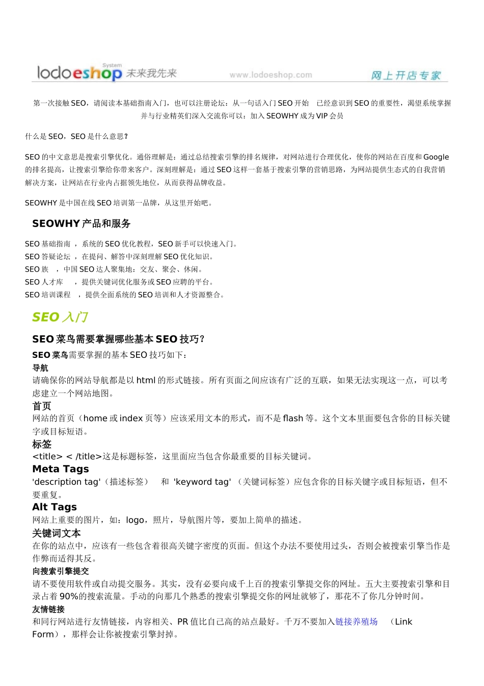SEO优化网站精选教程_第1页