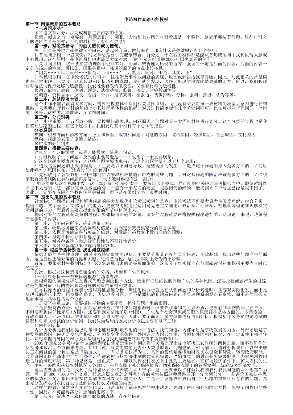 申论写作套路万能模板good_第1页