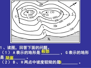 等高线地形图的判读练习