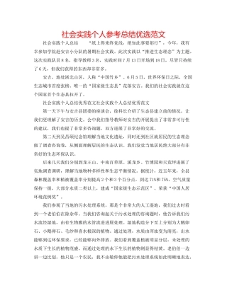 社会实践个人参考总结优选范文