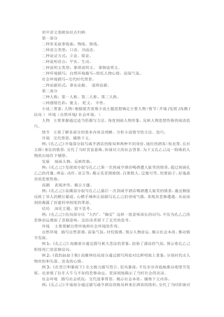 初中语文基础知识点归纳