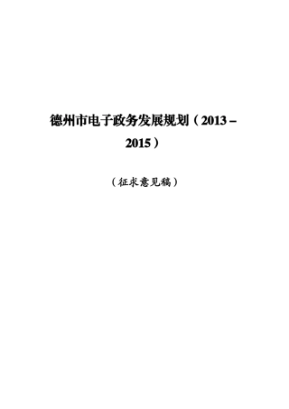 德州电子政务XXXX