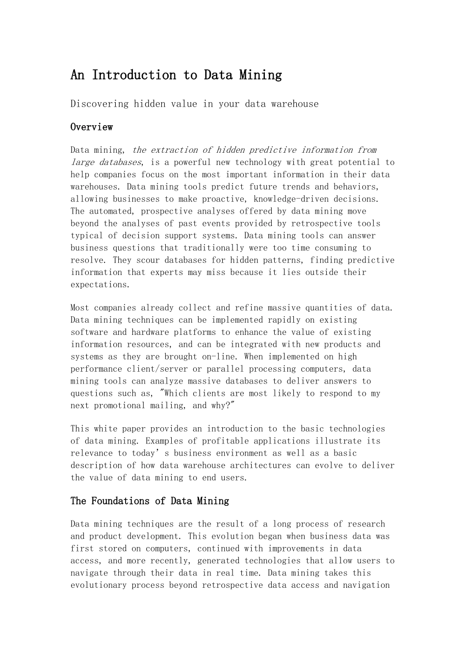 数据仓库发掘隐藏财富英文版(doc 14)_第1页