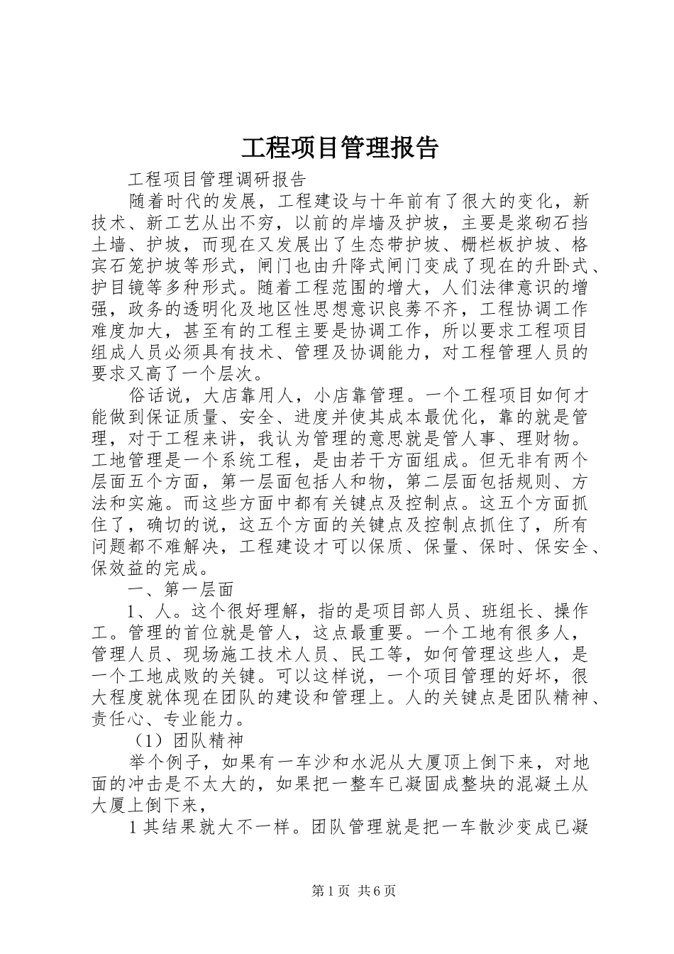 工程项目管理报告_第1页